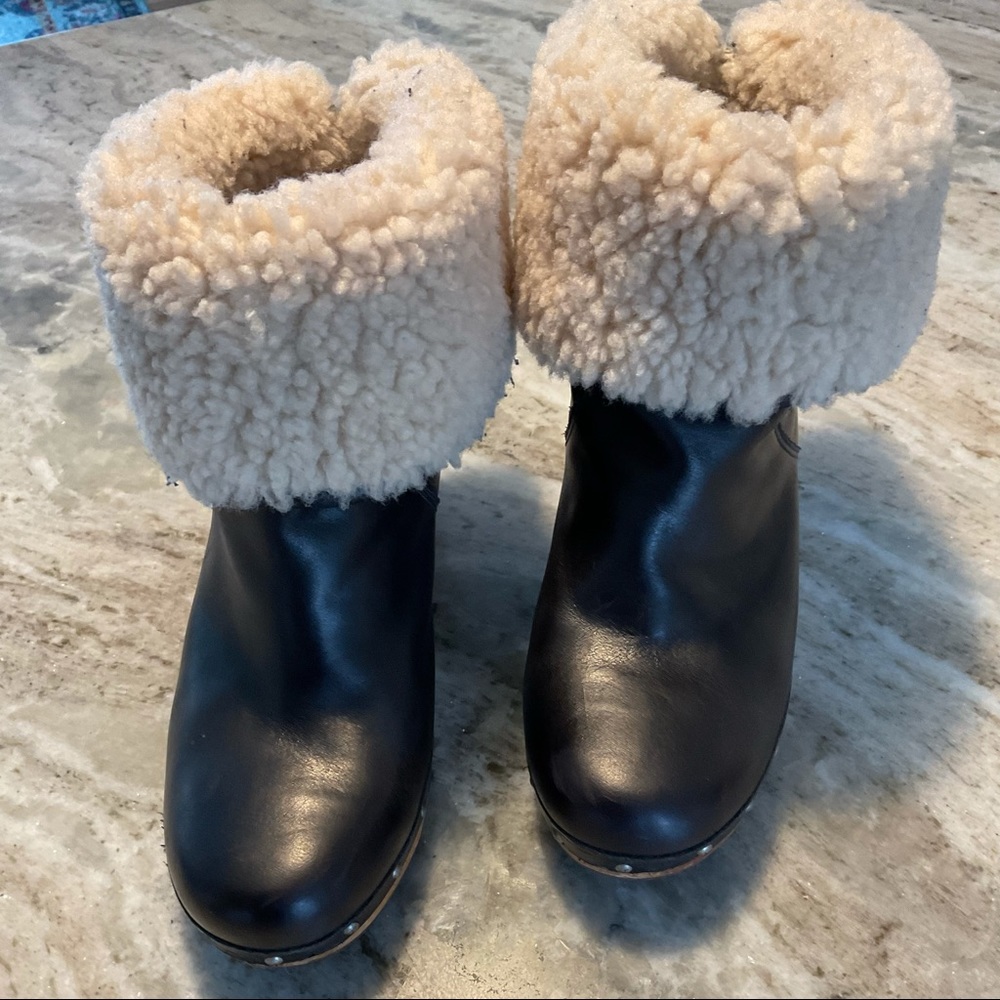 UGG Lynnea Real Fur Clog Bootie